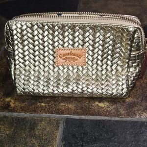 Cavalcanti Gold Woven Cosmetic Bag